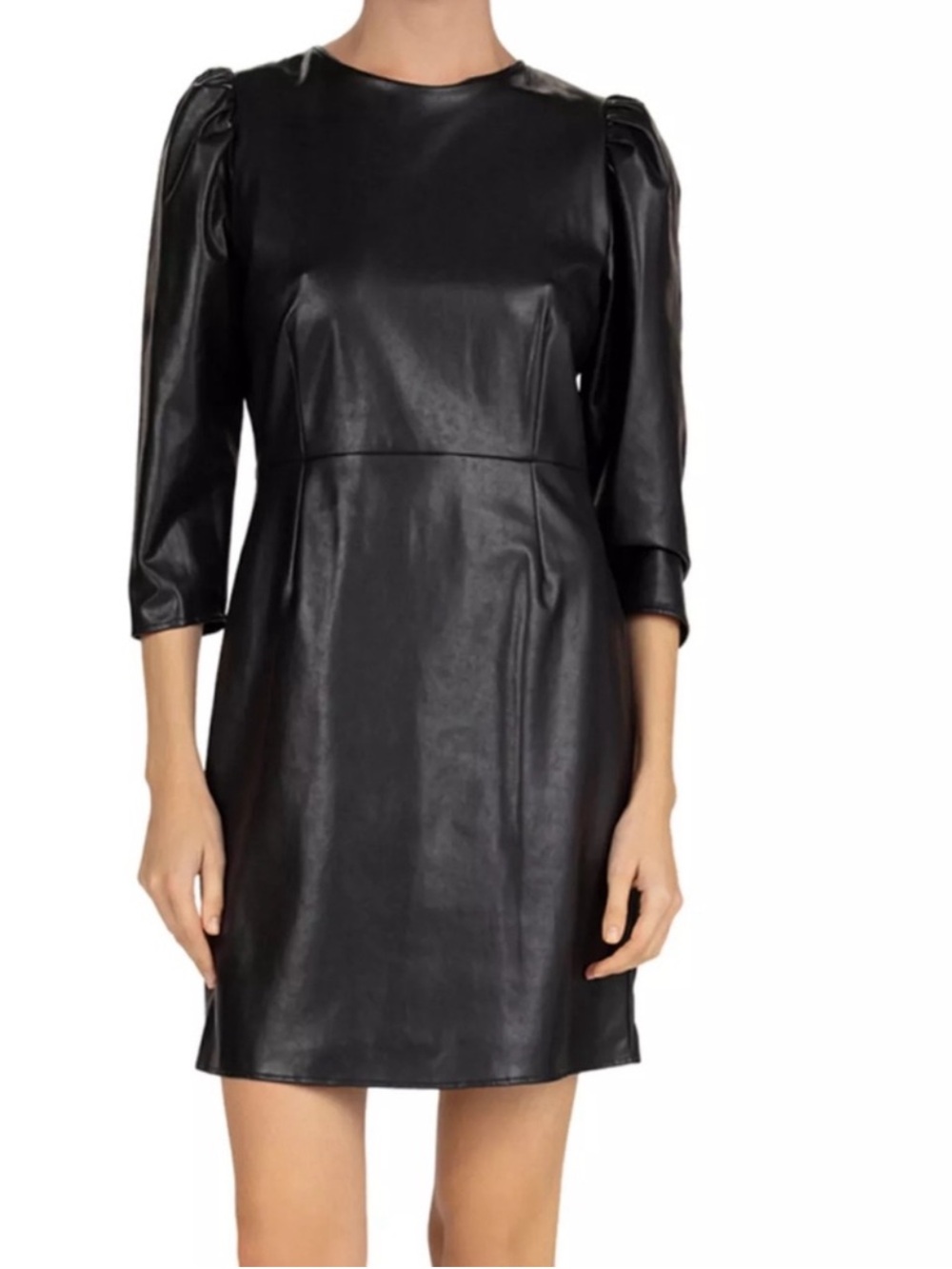 THE KOOPLES Ski Fake Leather Dress Black 3 Large NWT $450